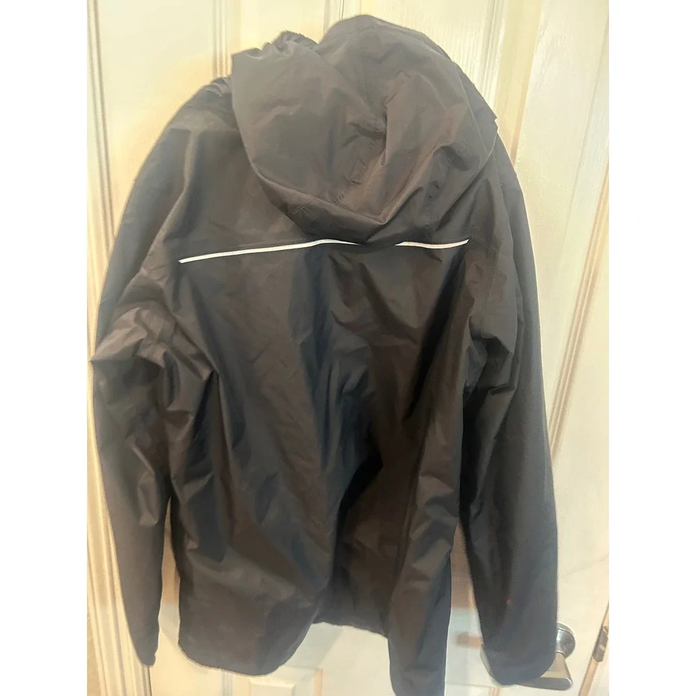 Columbia Rain Jacket Black Omni-Tech Waterproof Hooded Shell Kids M 10/12